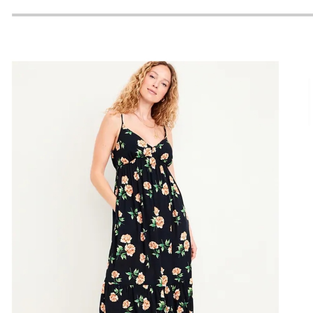 Old Navy Floral Black Maxi Dress - NWT